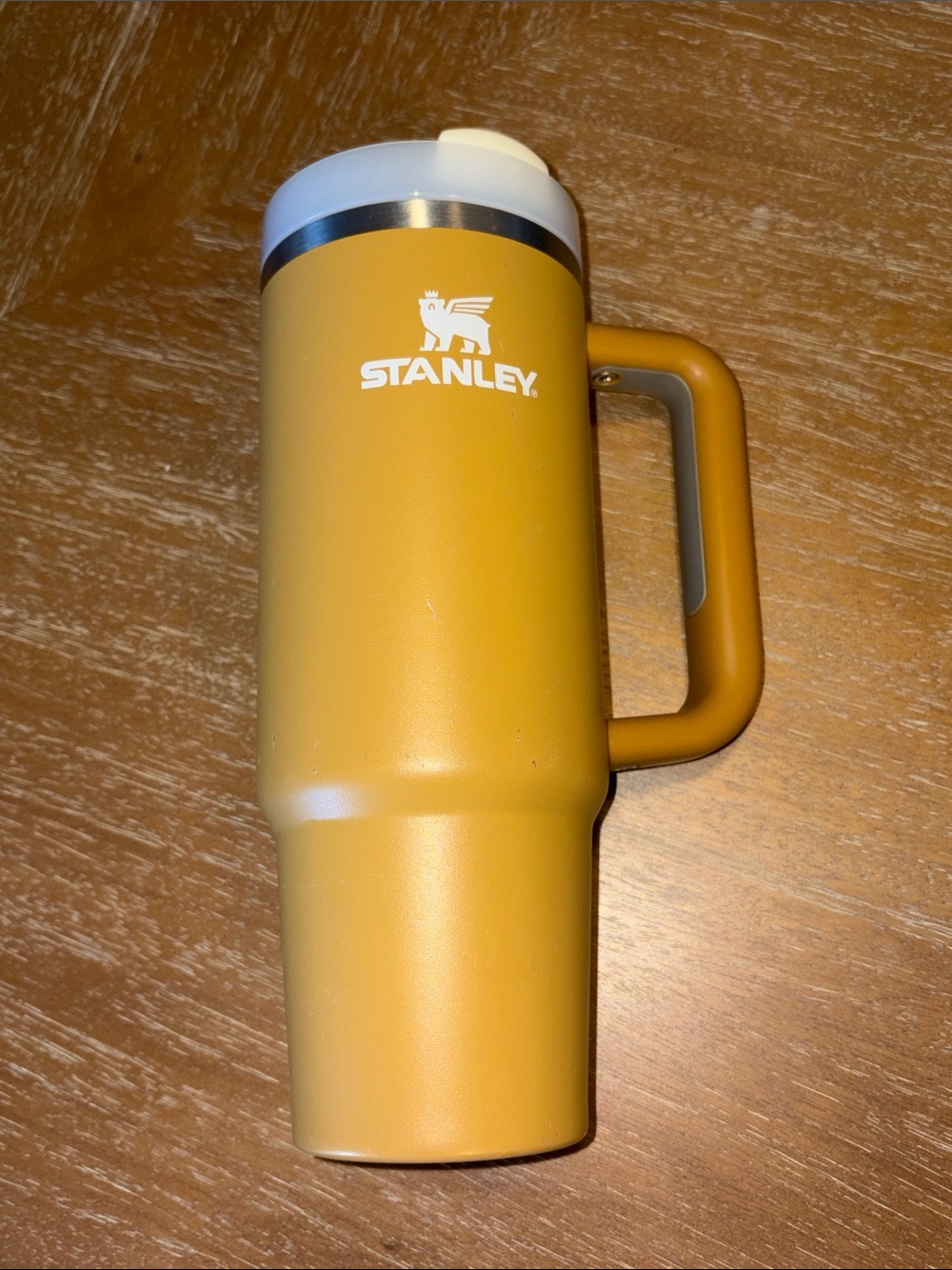 Stanley Yellow Handle Travel Tumbler with White Lid